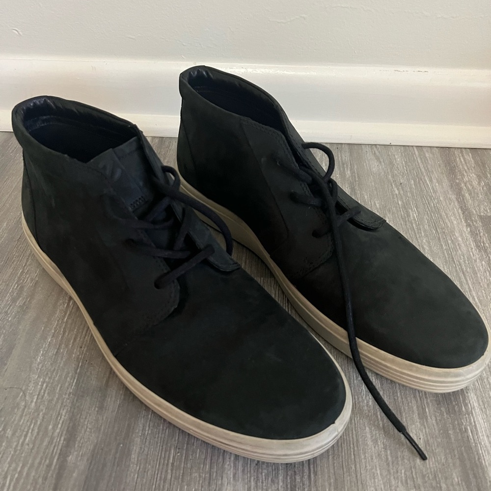 ECCO Soft 7 Men's Ankle Sneaker Leather Black 440374 02001 SZ 50 (16) BIG & TALL